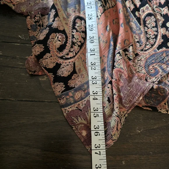 Angie Paisley Patchwork Handkerchief Hem Skirt Pink Boho Large - Picture 10 of 12